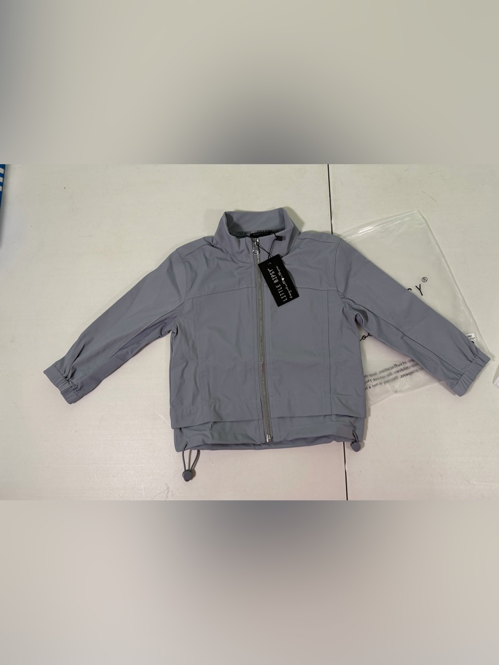 NWT Little Bipsy Windbreaker gray athletic bomber Jacket 18-24 Mo  Zip Up Toddle